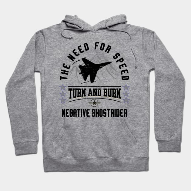 The need for Speed, Turn and Burn, Negative Ghostrider Hoodie by Blended Designs
